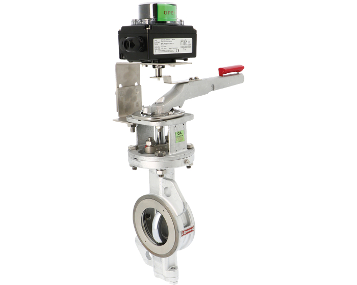 Butterfly valve 1114 + limit switch box SF012 DN65